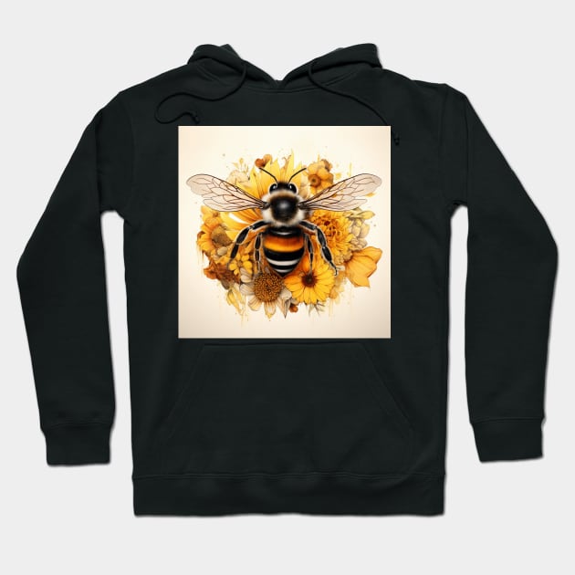 Friendly bee on flowers Hoodie by Love of animals